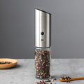 Best Selling 304 Stainless Steel USB Rechargeable Automatic Spice Mill Electric Gravity Salt and Pepper Grinders with Soft Fell
