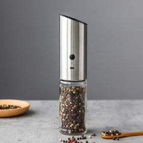Best Selling 304 Stainless Steel USB Rechargeable Automatic Spice Mill Electric Gravity Salt and Pepper Grinders with Soft Fell
