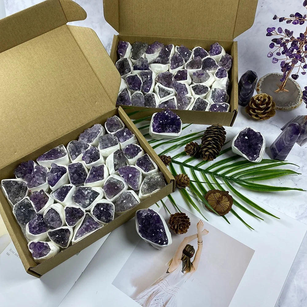 Wholesale Natural Healing Crystal Quartz Gemstone Raw Crystal Stones Chakra Agate Geode Box Set