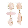Multi-layer Original pink Stone Asymmetric Earrings Retro Niche Style Drop Earrings for Women Jewelry Wholesale