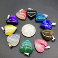 DIY New Arrival Fashion Heart Shaped Agate Material Gemstone Beads Charms Pendant for Jewelry DIY Crystal Chips