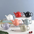 23 Ounce White Porcelain Tea Pot Set with Stainless Steel Infuser Modern Design for Blooming & Loose Leaf Coffee Travel-Friendly