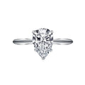 Factory Wholesale 2 Carat Pear Cut Moissanite Wedding Rings for Women 925 Sterling Silver VVS Gra Certified Real D Color