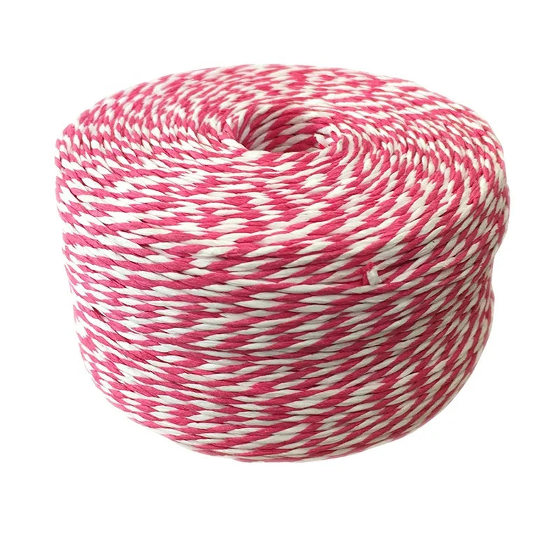 Hot Selling Electric Fencing Line Farm Braided Wire Rope in Polyester PP HDPE Fence Rope for Cattle and Horse Packaging Ropes