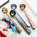 Wedding Wholesale  Measuring Spoon Scoop Stainless Steel Coffee Bean Measuring Spoon with Bag Clip