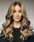 Ombre Blonde Color 100% Virgin Human Hair Wig Body Wave Cuticle Aligned HD Lace Front Wigs With Pre Plucked Hairline