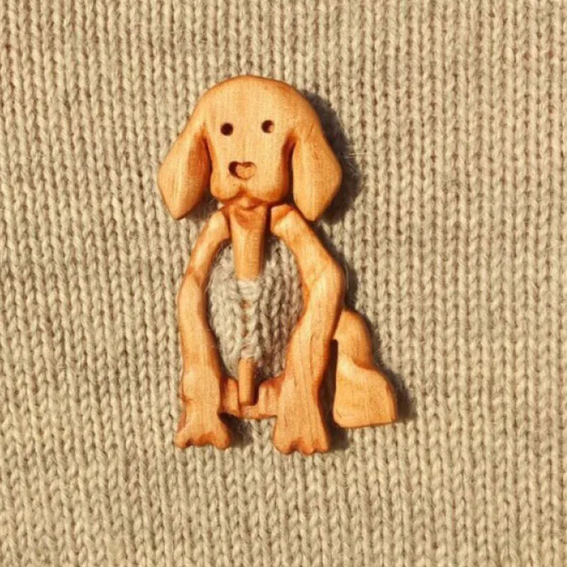 2022 Brooch Pin With Wooden Animal Pattern Funny Cute Sweater Clip Wood Shawl Pin Gift Scarf Buckle Clasp Pins Diy Wooden Brooch
