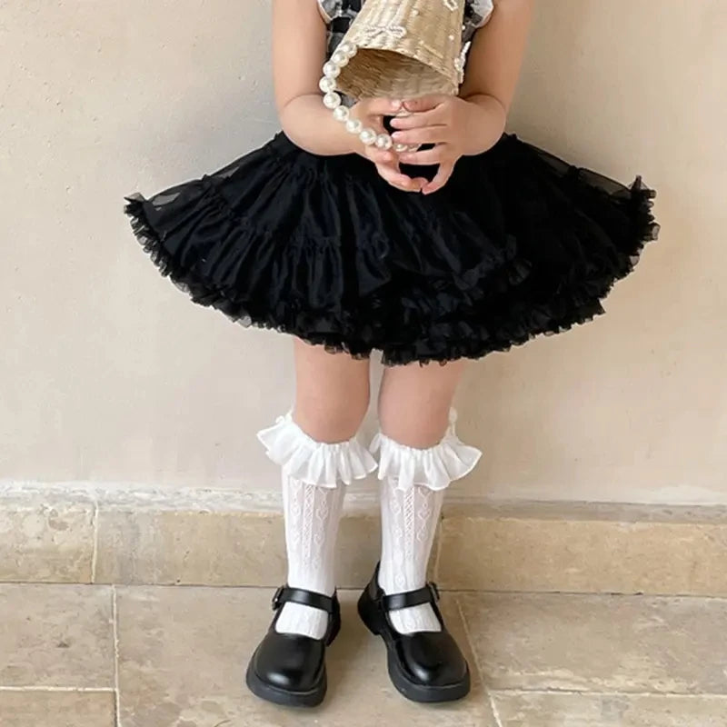 Wholesale Summer Thin Mesh White Frilly Socks Adult Women Toddler Children Ruffle Lace Knee Socks for Girls Kids