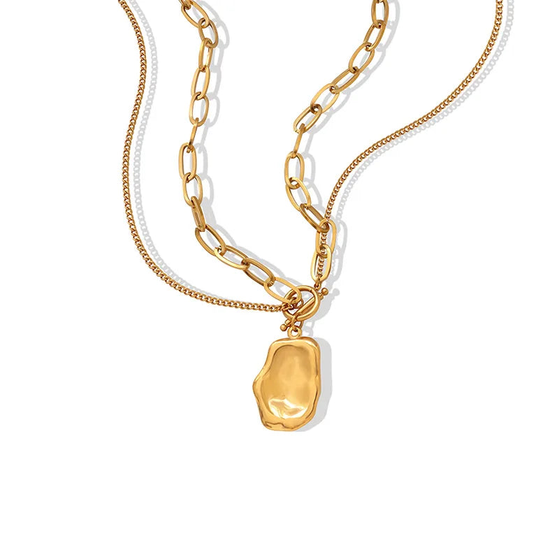 Vintage Personalized Geometric Delicate and Minimalist Stainless Steel Pendant Necklace