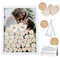 Unique Romantic Custom Name Date Wooden Heart Sign Shadow Box Photo Frame Infinite Wedding Decoration Scenery Flower