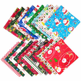 20 Pieces Woven Twill Breathable Patchwork Precut Snowflake Printed Cotton Christmas Fabric DIY Sewing Quilting Dress Apron