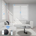 Smart Electric Roller Shades Cordless Blackout Window Motorized Zebra Blinds for Living Room