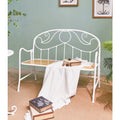 INNOVA Home European Antique Foldable Wooden Seat White Color Metal Comfortable Cafe Dining Chair for Living Room Garden