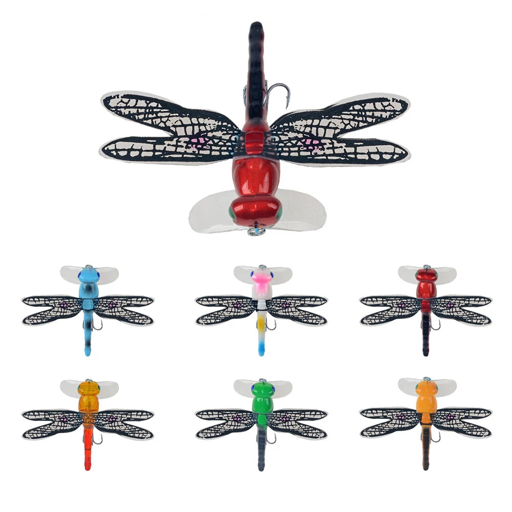 WEIHE Topwater Dragonfly Dry Flies Insect Fly Fishing Lure 6g 75mm Trout Popper Artificial Bait Wobblers for Trolling Hard Lure