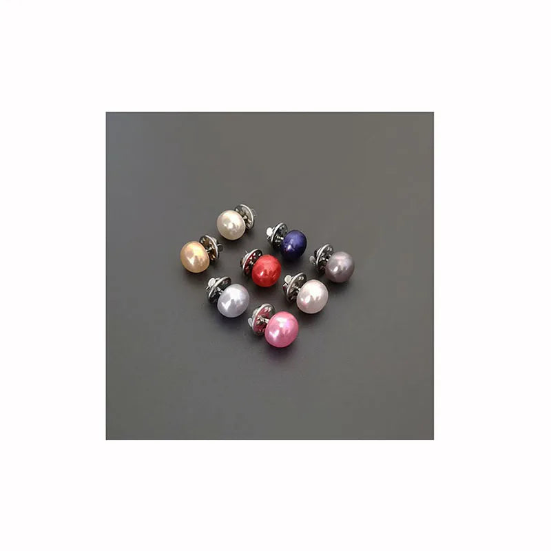 Small Size 10mm Pearls No-stitch Buttons Clothing Shirt Hat Small Brooch Pins Concealed Adjustable Pin Removable Buttons