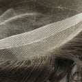 Natural Hairline Bleach Knots French Lace Indian Human Hair Replacement System Toupee Male Hair Prosthesis