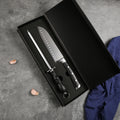 Garwin Golden Supplier ABS Handle Santoku Knife Set 18cm Stainless Steel 3Cr13 Blade Sharpener Rod Ambidextrous Design