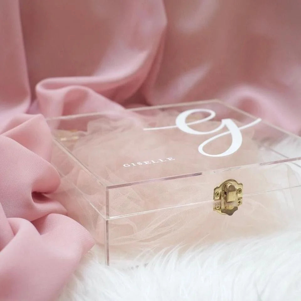 Manufacturer Factory Supplier Customized Exquisite Elegant clear Acrylic Precious Jewelry Box Perspex Keepsakes Box