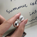 Girls Retro Half Round Ball Glossy/Brushed Design 925 Sterling Silver Stud Earrings Fine Jewelry