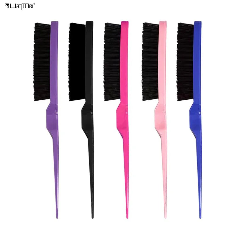 Wanmei Salon Hair Beauty Hair Dyed Comb Enamel Plastic Boar Nylon Bristle Beauty Styling Amped up Teasing Brush