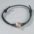 Handmade Black Cord Bracelet Wholesale Custom Engravable Round Charm Nylon Rope Sliding Knot Adjustable Bracelet Men Women