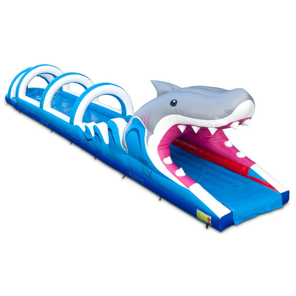 Inflatable PVC Belly Shark Water Slide and Slip for Summer Outdoor Use 18m