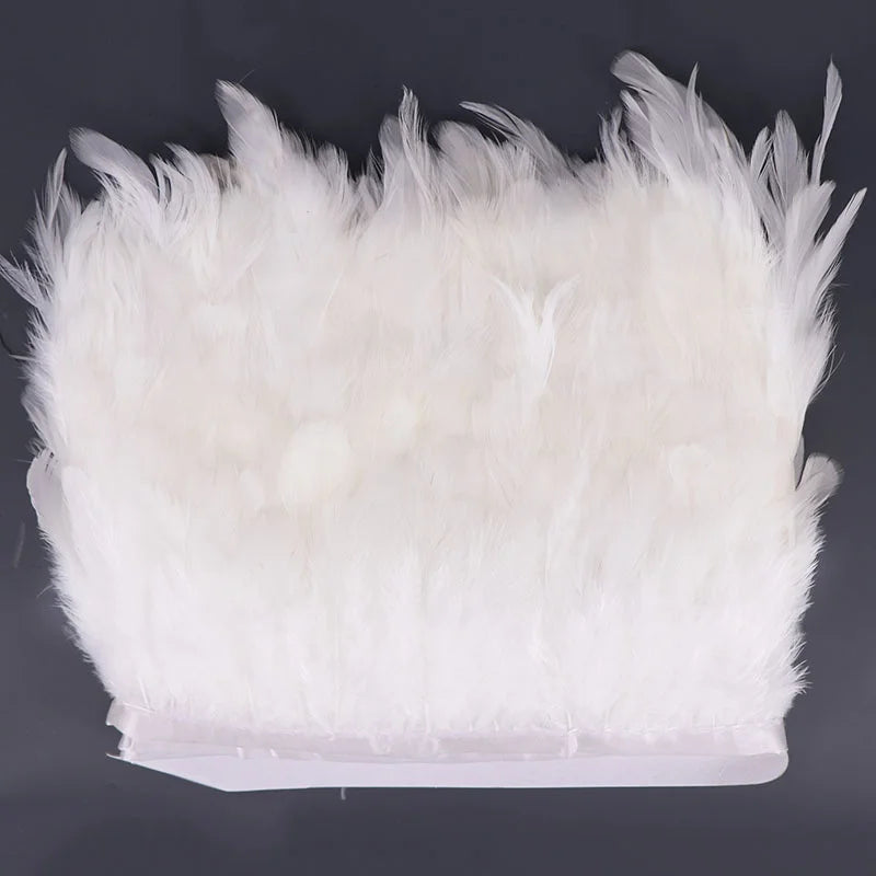 5-7 Inch(12-18 Cm) Dyed Multi-Color DIY White Chicken Rooster Patterned Feathers Trims Fringe Sewing Crafts Costumes Decoration