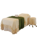 Spa Massage Table Elastic Fitted Flat Bed Sheet 4pcs White Color Soft Microfiber Massage Table Bed Sheet Cover Set