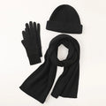 100% Wool Women Girls Winter Warm Scarf Hat & Glove Sets Custom Designer Fashion Ladies Knitted Wool Beanie Scarves Gloves Suit
