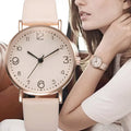 Cross Border Popular Fashion Minimalist Scale Women's Quartz Watch Korean Version Leather Leisure Strap Student Watch Wholesale