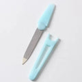 Double Side Nail Polishing Grinding Manicure Tool Stainless Steel Nail File With Cover