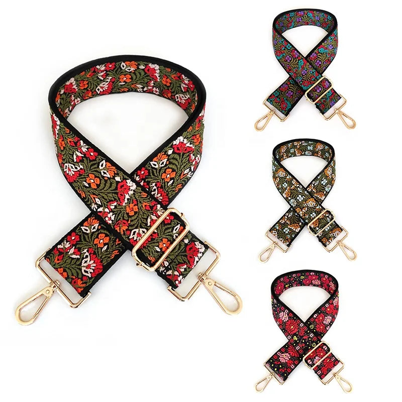 Modern 50mm Boho Metal Chain Big Crossbody 80cm Long Leather Handles Clutch Cotton Black Shoulder Purse Straps for Handbags