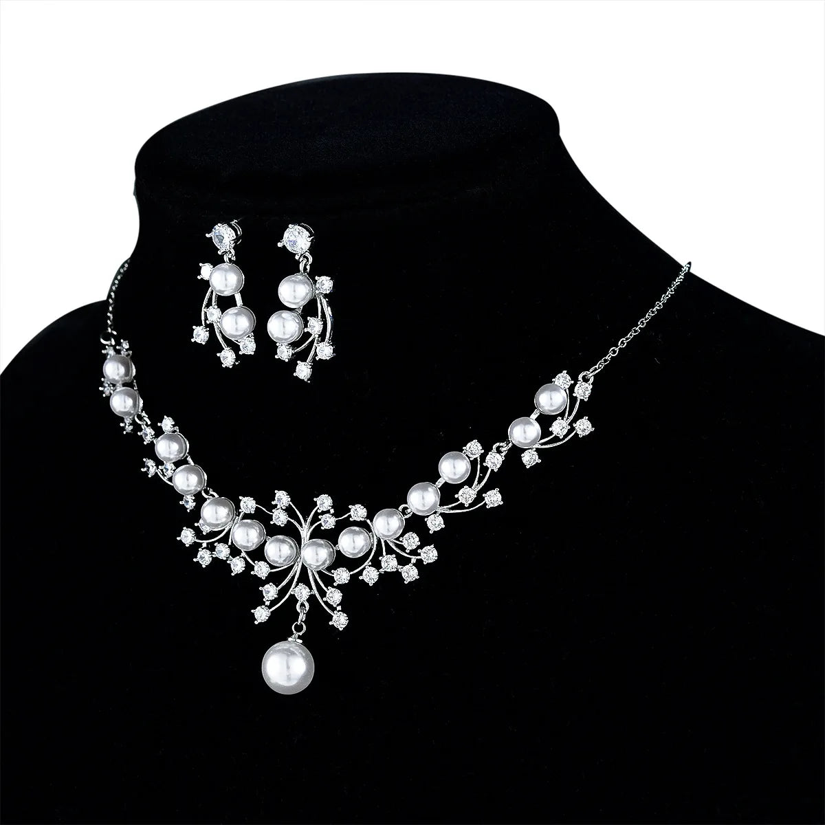 BOXUAN Wholesale New Pearl Diamond Zircon Women Necklace Bridal Fashion Jewelry Jewelry Sets