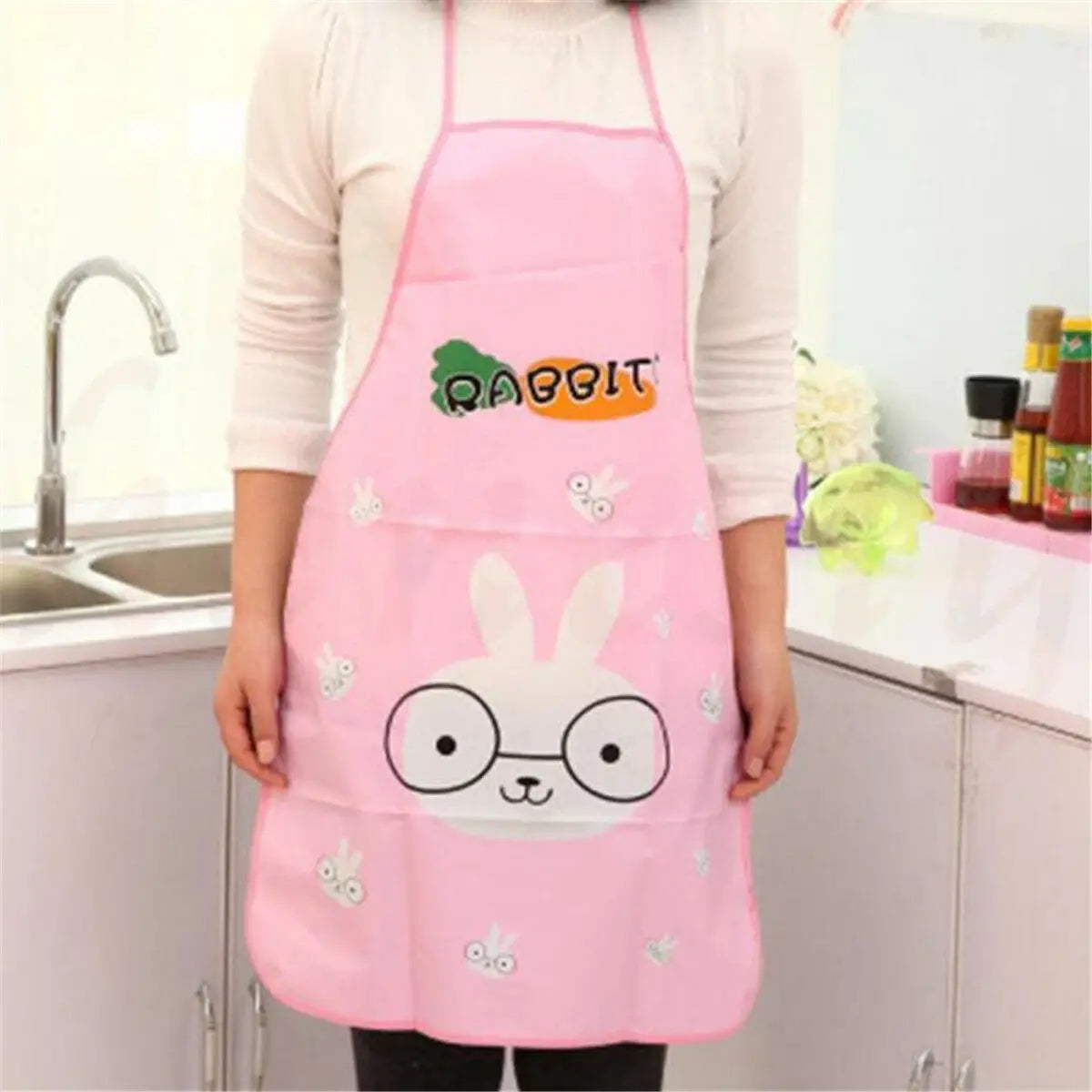 Kawaii Cute Cartoon Images Animal Waterproof Apron Household Kitchen Restaurant Supplies Cooking Tool