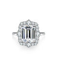 Fine Jewelry 4pcs Emerald Cut White Gold Plated S925 Sterling Silver Rings VVS Moissanite Diamond Solitaire Setting 4Ct Ring