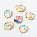 Vintage Colorful Enamel Ocean Pearl Starfish Pendant Hand-painted Stainless Steel Charm Pendant Summer Vacation Jewelry Gifts