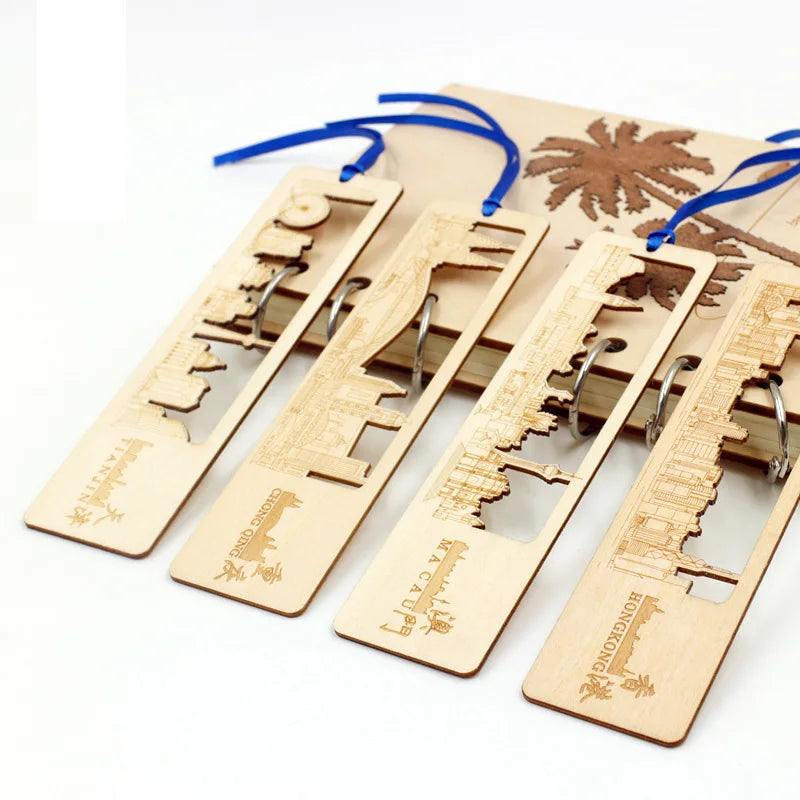 Custom Laser Cut Wooden Bookmark Ruler Engraving Bookmarks for Books with Tassel