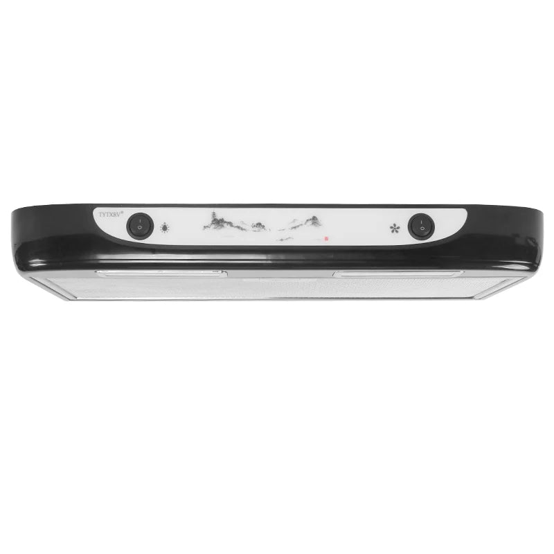 TYTXRV 12V Car Motorhome Range Hood with Button & Dual LED Lights Removable for RV Camper Kitchen