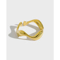 925 Sterling Silver Rings Minimalist Irregular Wave Ring Open