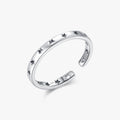 925 Sterling Silver Fine Jewelry Vintage Hollow Stars Opening Finger Rings Simple Classic Retro Adjustable Ring for Women