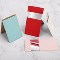 Ready to Ship Portable Metal Mirror Creative PU Leather Cute Mini Makeup Stainless Mirror