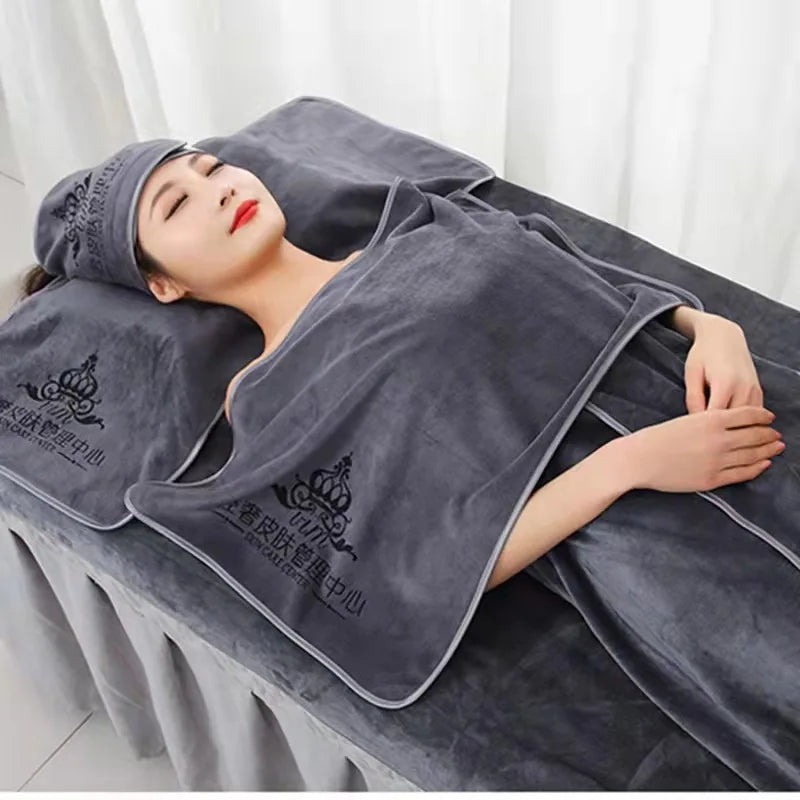 Wholesale Custom Logo Microfiber Beauty Salon Towel Set for Women Includes Turban Bed Bath Towel Beauty Bath Skirt Suit Woven