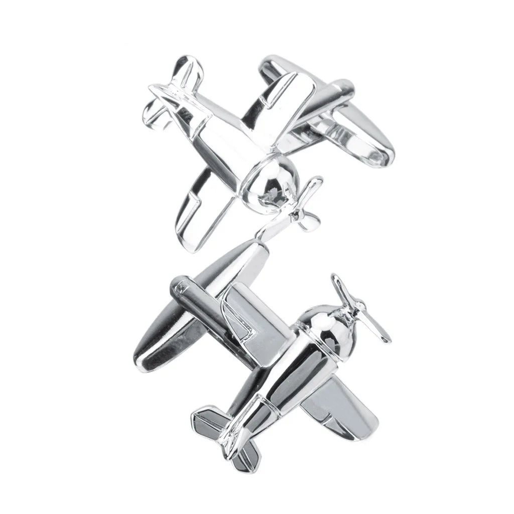 Wholesale 3D Flight Design Novelty Cufflinks Custom Mens Suit Shirt Fashion Accessory Wedding Tuxedo Trendy Jewelry Gift Set