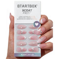 BTARTBOX XCOAT 3D Press on Nails with Rhinestones Wholesale Medium Almond Luxury Soft Gel 3D French False Fake Nails Tips