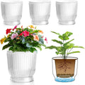 4 6 Inch Garden Transparent Flower Planter Clear Pots for Plant Plastic Self Watering Pot for Indoor Plants