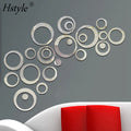 Circle Mirror DIY Wall Sticker Wall Decoration 24pcs Silver SD1311