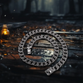 Exaggerated Punk Ghost Cuban Chain Necklace Retro Dark Personality Men's Skull Pendant Stainless Steel for Fashion Rock Jewelry