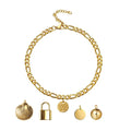 Summer Hypoallergenic Tarnish Free Beach Jewelry Custom Shell Pendant Gold Plated Stainless Steel Anklets