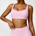 Women's Breathable Spaghetti Strap Padded Sports Bras for Yoga Workout Backless Crop Tank Top Athletic Gym Fitness Quick Dry