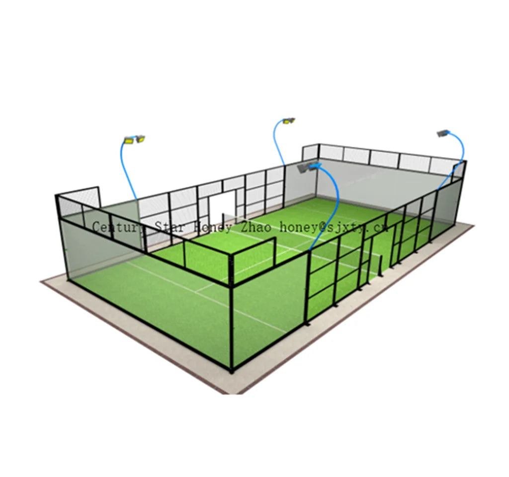 Factory Price New Design Professional Outdoor Sports Field Whole Set Padel Tennis Court